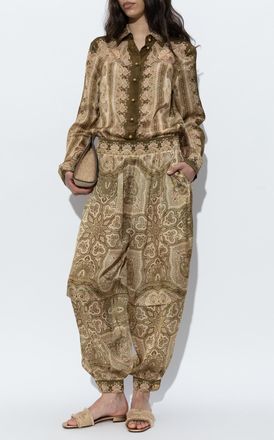 Zimmermann Loose-fit Silk Trousers, Womens, Green