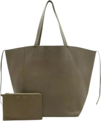 Celine Pre-owned Tote Bags, female, Gray, Size: ONE SIZE Pre-owned Vintage Tote Bag with Pouch
