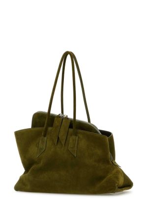 The Attico Womens Olive Green Suede Medium La Passeggiata Shoulder Bag Khaki Borse A Mano