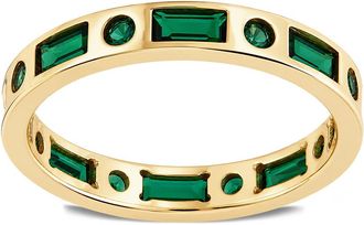 Sterling Forever Sterling Silver Emerald CZ Ethel Ring