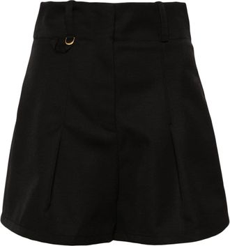 Jacquemus Le Short Bari pleated shorts - women - Wool/Cotton/Elastane - 32 - Black