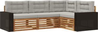 vidaXL Conjunto De Sof&aacute;s De Exterior 4 Uds. Natural Y Gris Claro Vidaxl