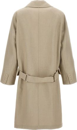 Max Mara Womens Beige Linen Coat Clothing