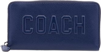 Coach Deep Blue Accordion Wallet With Coach Graphic