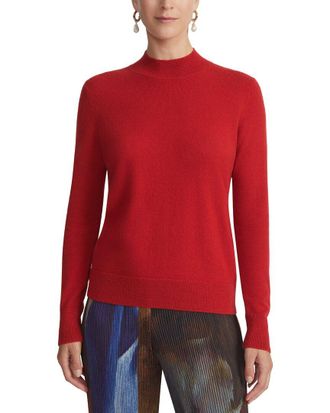 Lafayette 148 New York Metallic Trim Mock Neck Sweater