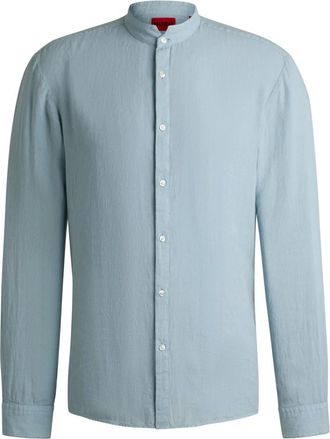 HUGO BOSS Stijlvol Overhemd - Heren - Casual Overhemden - Blauw - L - Overhemden