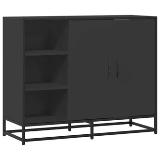 vidaXL Credenza Nera 92x35x76 Cm In Legno Multistrato - Vidaxl