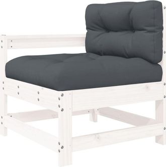 vidaXL Sill&oacute;n De Jard&iacute;n Con Cojines Madera Maciza De Pino Blanco Vidaxl