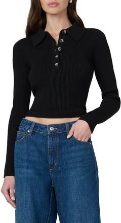 Joe's The Lisa Crop Rib Polo Sweater in Black at Nordstrom, Size X-Large