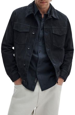 Rag & Bone Suede Trucker Jacket in Navy at Nordstrom, Size Xx-Large
