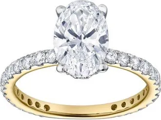 LuvMyJewelry Eliana 14K Yellow Gold Oval Lab Grown Diamond Hidden Halo Engagement Ring - 2 Ct at Nordstrom, Size 5.5