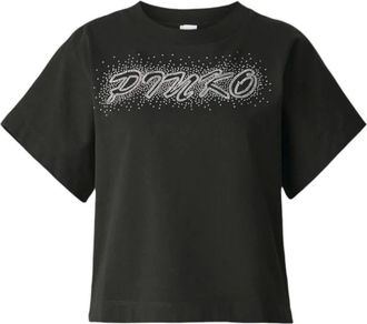 Pinko T-Shirts, female, Black, Size: S Short Sleeve T-Shirt