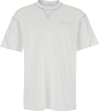 Givenchy Wit T-shirt met logo op de voorkant van katoen voor heren - Heren - T-shirts - Wit - XL - Katoen - Tops
