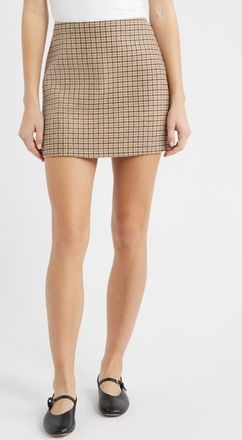 Madewell Double Face Wool Miniskirt in Dark Cocoa at Nordstrom, Size 00