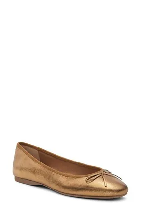 Birdies The Hummingbird Flats in Vintage Gold Leather at Nordstrom, Size 10.5