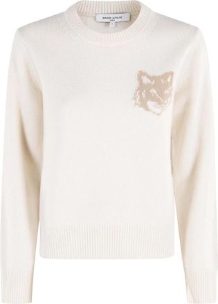 Maison Kitsun&eacute; Round-neck Truien - Dames - Ronde hals truien - Wit - L - Truien & Vesten