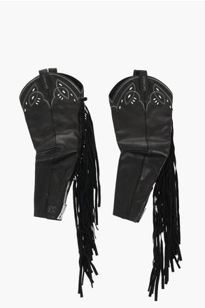 Dsquared2 Manicotti in Pelle con Frange e Zip taglia Unica