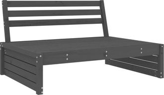 vidaXL Garden Middle Sofa Grey 120x80 cm Solid Wood Pine Vidaxl