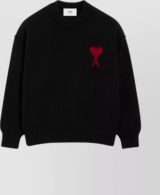 Ami heart wool knit sweater