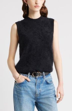 Nordstrom Brushed Cashmere Sweater Vest in Black Rock at Nordstrom Rack, Size X-Small