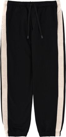 Versace Jeans Couture Black Beige Side Stripes Cotton Sweatpants