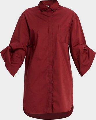 Staud Nico Cotton Poplin Shirtdress