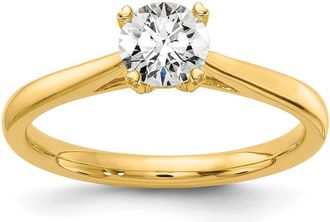 Diamond2Deal 14k Gold 1/2 Ct Lab Grown Diamond Round Solitaire Engagement Ring