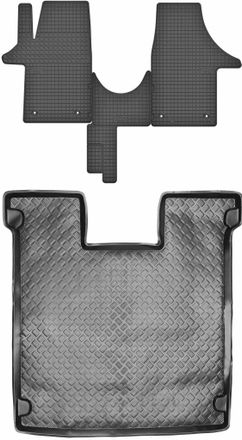 OEM Juego De Alfombrillas De Goma Para Volkswagen Caravelle T5 Van (2003-2015) + Alfombrilla Para Maletero