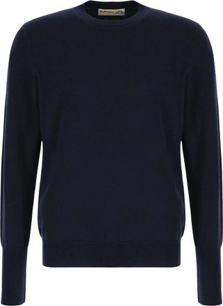Ballantyne Truien & Vesten, Heren, Blauw, M, Kasjmier, Ronde hals gebreid