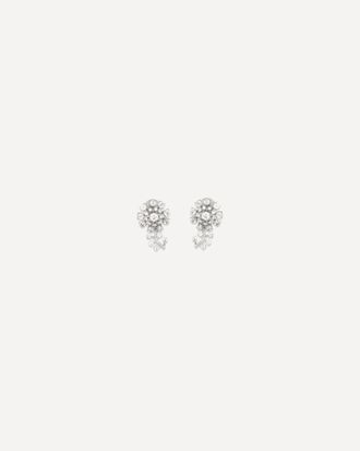 Self Portrait Crystal Flower Earrings Female UNI