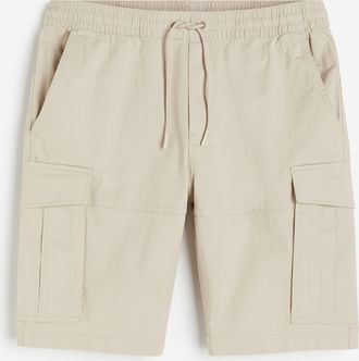 H&M Cargoshorts aus Twill Regular Fit - Hellbeige