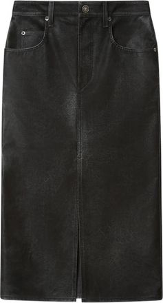 Isabel Marant Bisane Rok - Dames - Leren & Su&egrave;de rokken - Zwart - S - Leer - Rokken