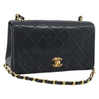 Chanel Pre-owned Vintage Schoudertas - Dames - Pre-owned - Zwart - Maat: ONE Size Leer