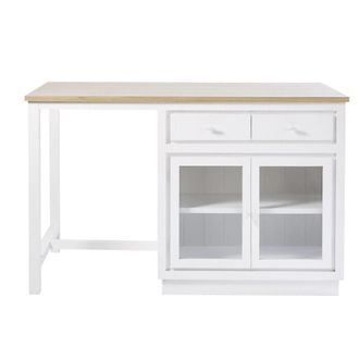 Maisons du monde Isla central blanca con 6 cajones y 2 puertas