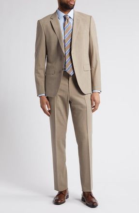 BOSS Huge Stretch Wool Suit in Medium Beige at Nordstrom, Size 36 Regular