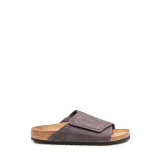 Birkenstock Sliders, male, Gray, Size: 12 US Solana Suede Leather