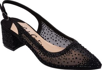 Lady Couture Rhinestone Mesh Slingback in Black at Nordstrom, Size 10