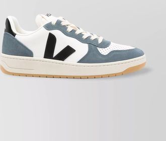 Veja leather sneakers with contrast panels and perforated toe