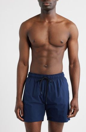 BOSS Shark Swim Trunks in Navy at Nordstrom, Size X-Large