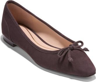 Cole Haan Paget Leather Ballet Flat in Dark Chocolate Suede at Nordstrom, Size 10.5