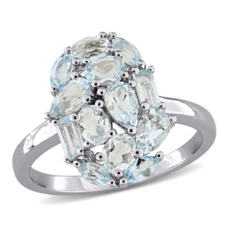 Mimi & Max Multi-Shape Gemstone Cluster Ring Sterling Silver
