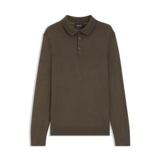 BOSS Polo sweater in wool, silk and cashmere