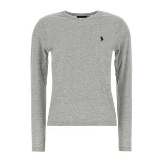 Polo Ralph Lauren T-shirt met lange mouwen - Dames - Longsleeves - Grijs - M - Katoen - Tops