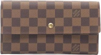 Louis Vuitton Pre-owned Damier Long Wallet (tri-fold) - Dames - Vintage Accessoires - Bruin - ONE Size - Leer - Vintage