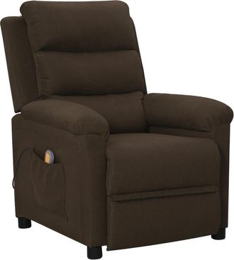 vidaXL Vidaxl - Sill&oacute;n De Masaje El&eacute;ctrico Tela Marr&oacute;n Oscuro