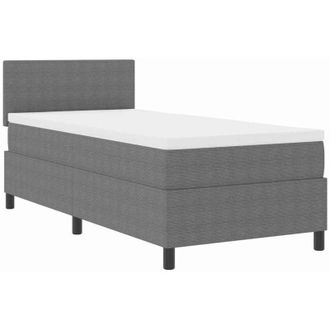 vidaXL Cama Tipo Box Spring Manual Gris Claro, Blanco 203 X 80 X 88 Cm Vidaxl