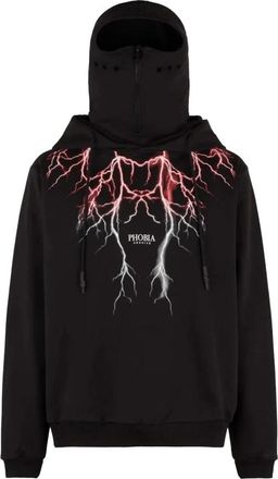 Phobia Archive Lightning Balaclava Hoodie - Heren - Hoodies - Zwart - M - Katoen - Hoodies & sweatvesten