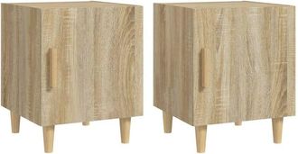 vidaXL Vidaxl - Mesitas de noche 2 uds madera contrachapada color roble Sonoma