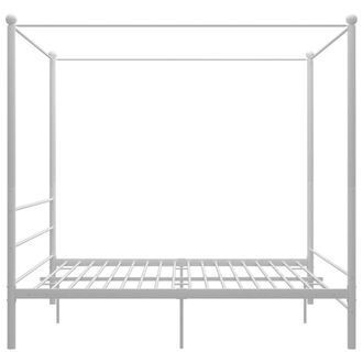Berkfield Home Durable Canopy Bed Frame White Metal 180x200 cm Super King