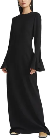 Lafayette 148 New York Godet Sleeve Floor Length Gown